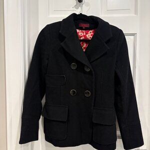 Vintage KENZO Womens Wool Jacket Coat Blazer Flowers Embroidered Size 38